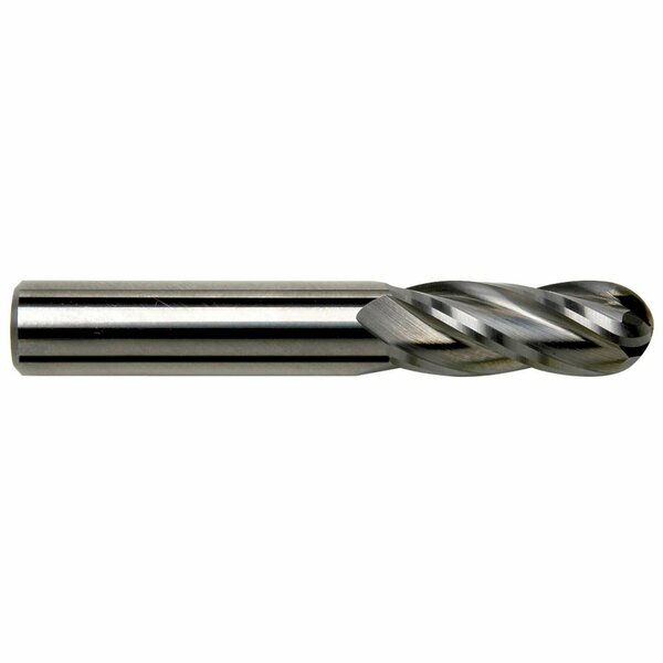 Gs Tooling 1" Diameter x 1" Shank 4-Flute Regular Length Ball Nose Blue Series Carbide End Mills 103944